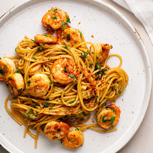Halal Garlic Prawn Spaghetti Recipe